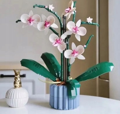 BUILDING BLOCKS PLASTIC ORCHID WHITE FLOWER HIT GIFT