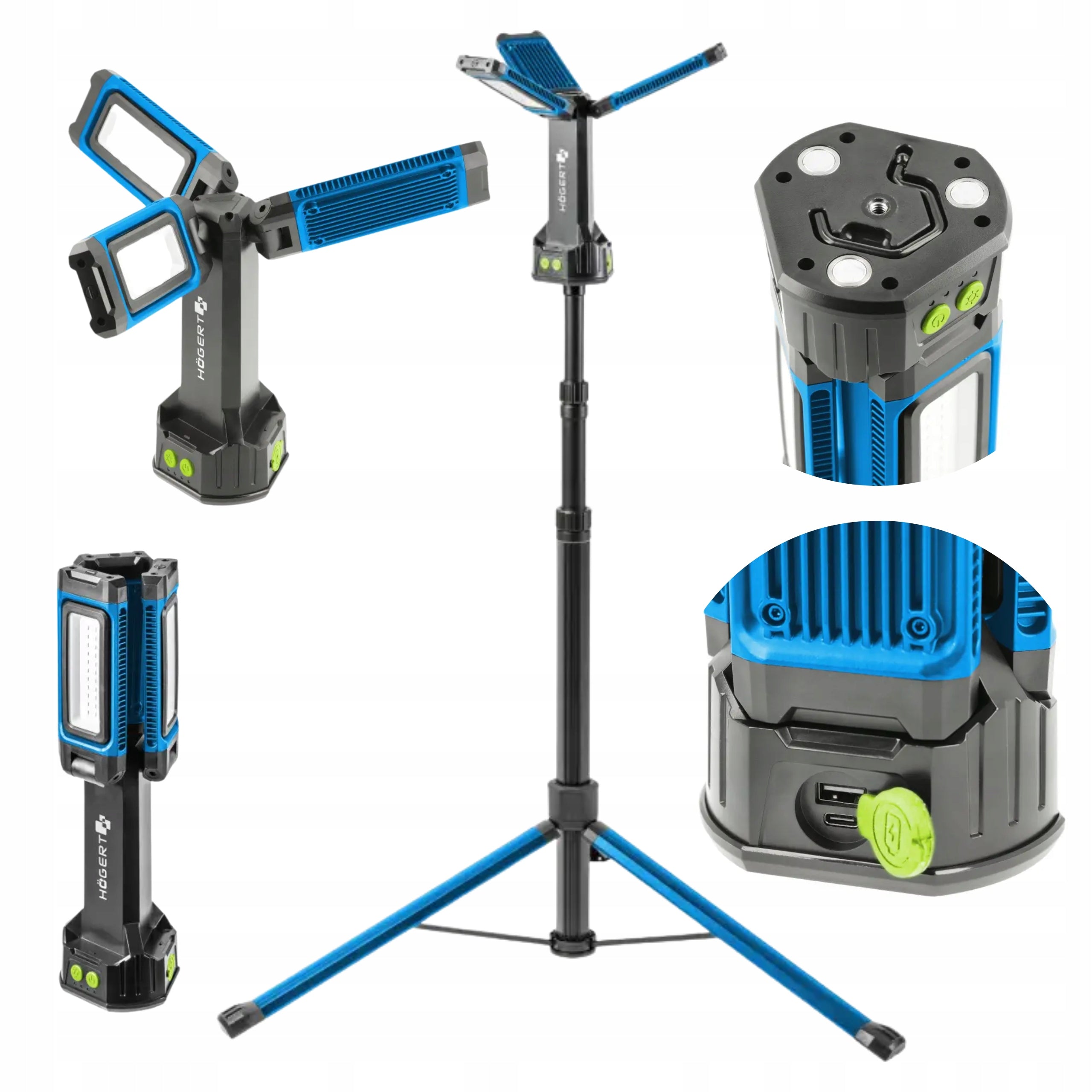 BUILDING LAMP BATTERY FLOODLIGHT WITH TRIPOD 7000lm Hogert HT1E450