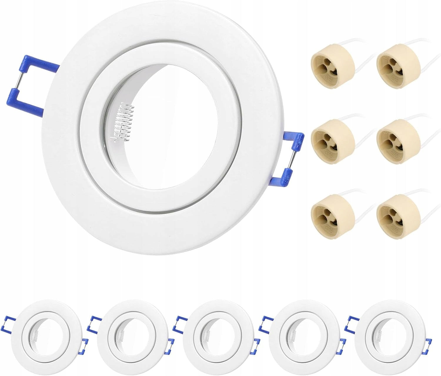 BUILT-IN GU10 LED LAMPS WATERPROOF IP44 6 PIECES ROUND ALUMINUM