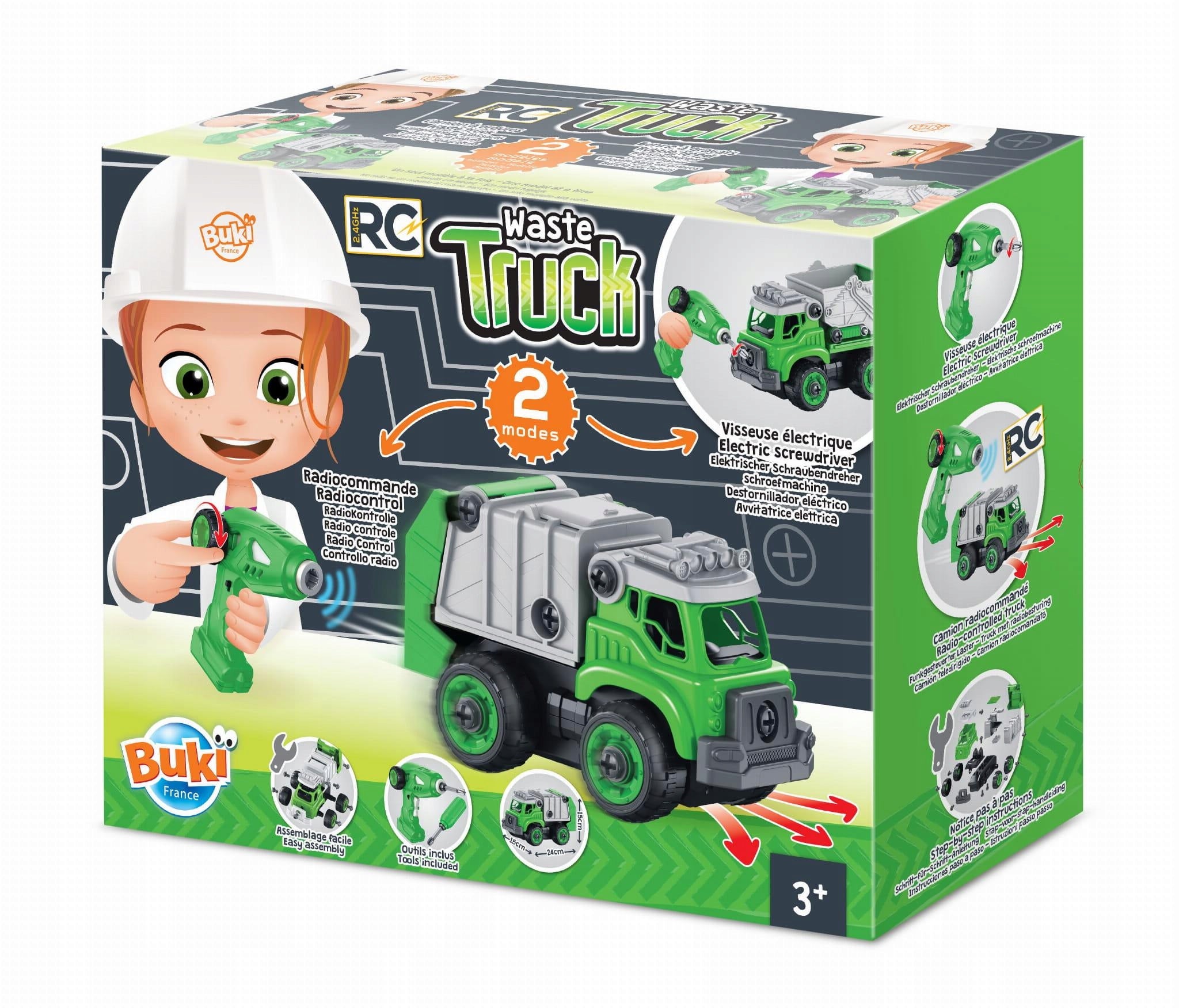 BUKI - Remote Controlled Turning Garbage Truck - Construction Kit