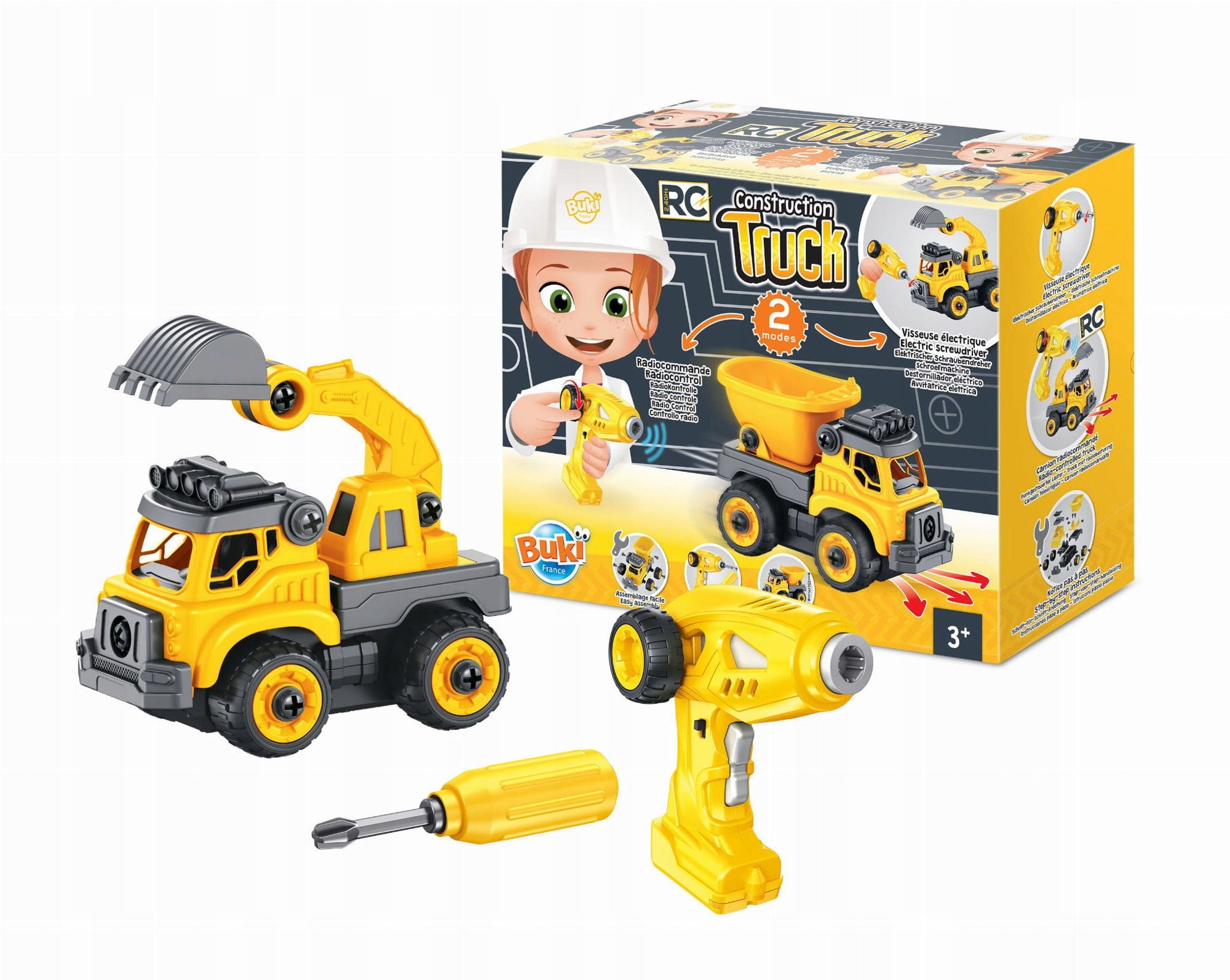 BUKI Remote Controlled Twist Truck with Educational Screwdriver Packaging status original