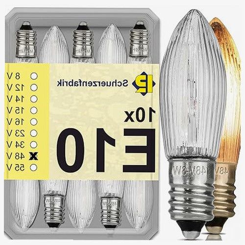 BULB E10 48V 3W WARM WHITE FOR LIGHT CHAIN 10 PCS. for home