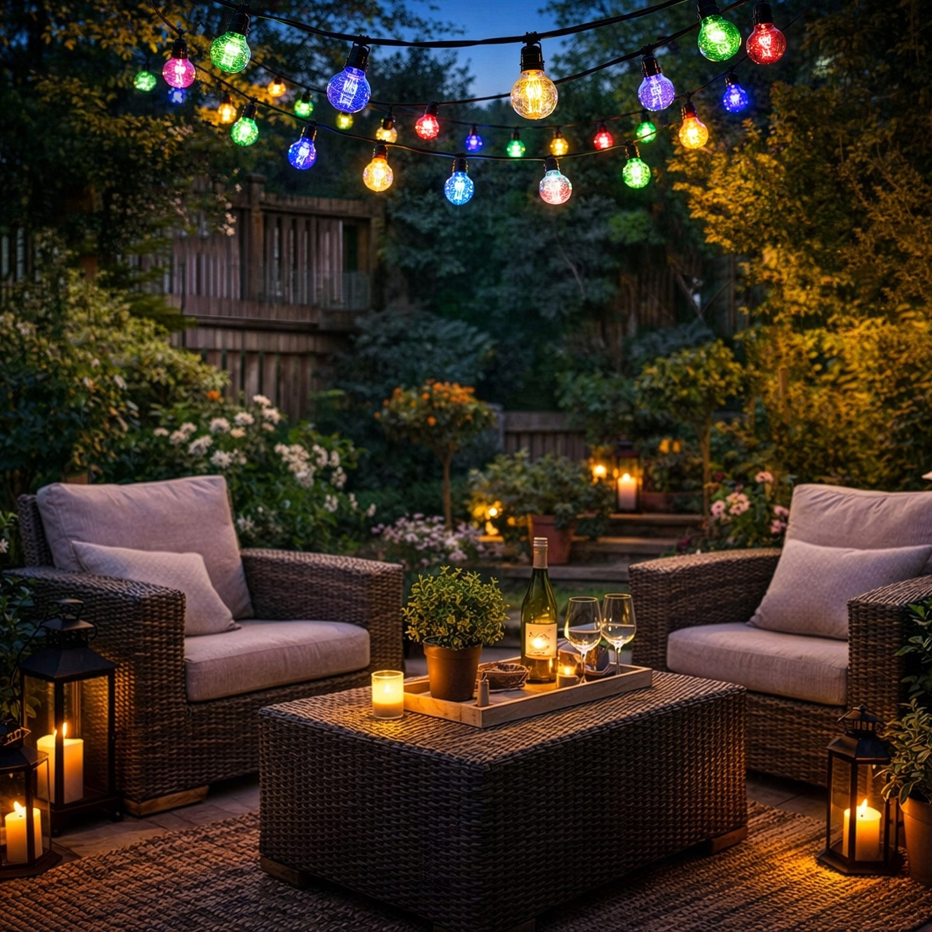 BULB GARLAND 20 LED MULTICOLOR OUTDOOR LIGHTS ELECTRICITY LIGHTING Packaging status original