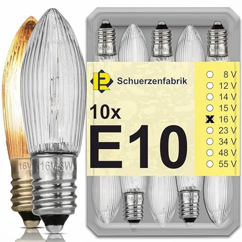 BULBS E10 16V 3W WARM WHITE FOR LIGHT CHAIN 10 PCS. for home Brand no brand