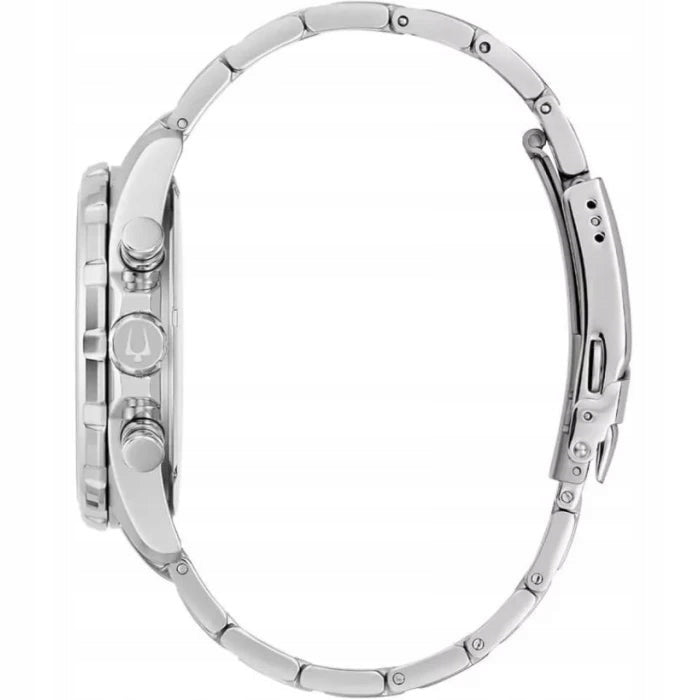 BULOVA CHRONOGRAPH MEN'S WATCH 98A212 SILVER 100M Brand Bulova