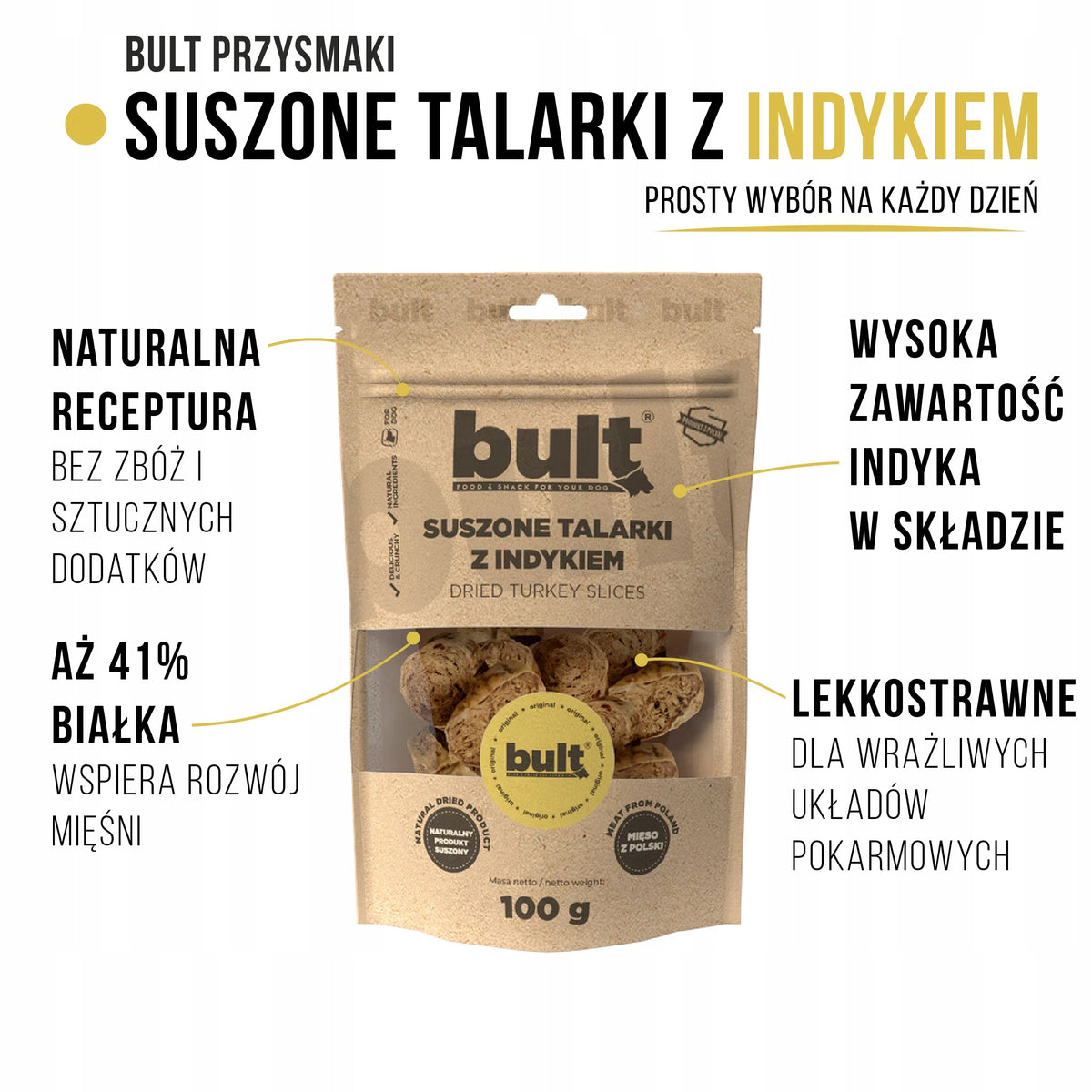 BULT Natural Dog Teether Turkey Sawmills 100g Packaging status original