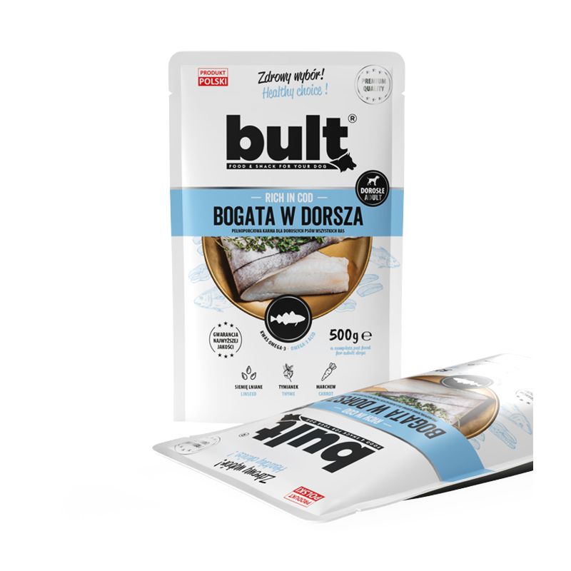 BULT WET DOG FOOD SACHET 500G COD