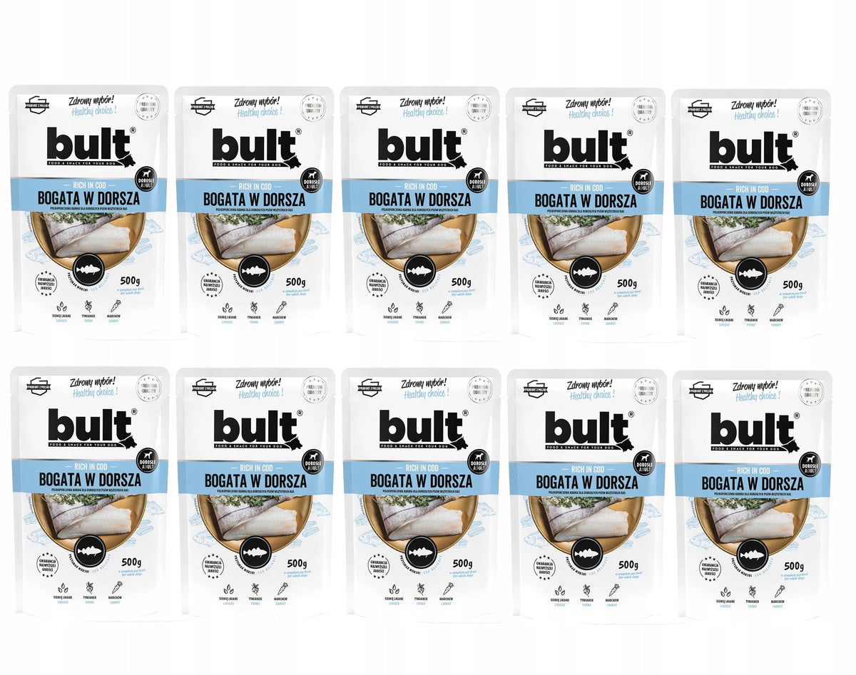 BULT WET FOOD IN A DOG SACHET RICH IN COD 10x500g