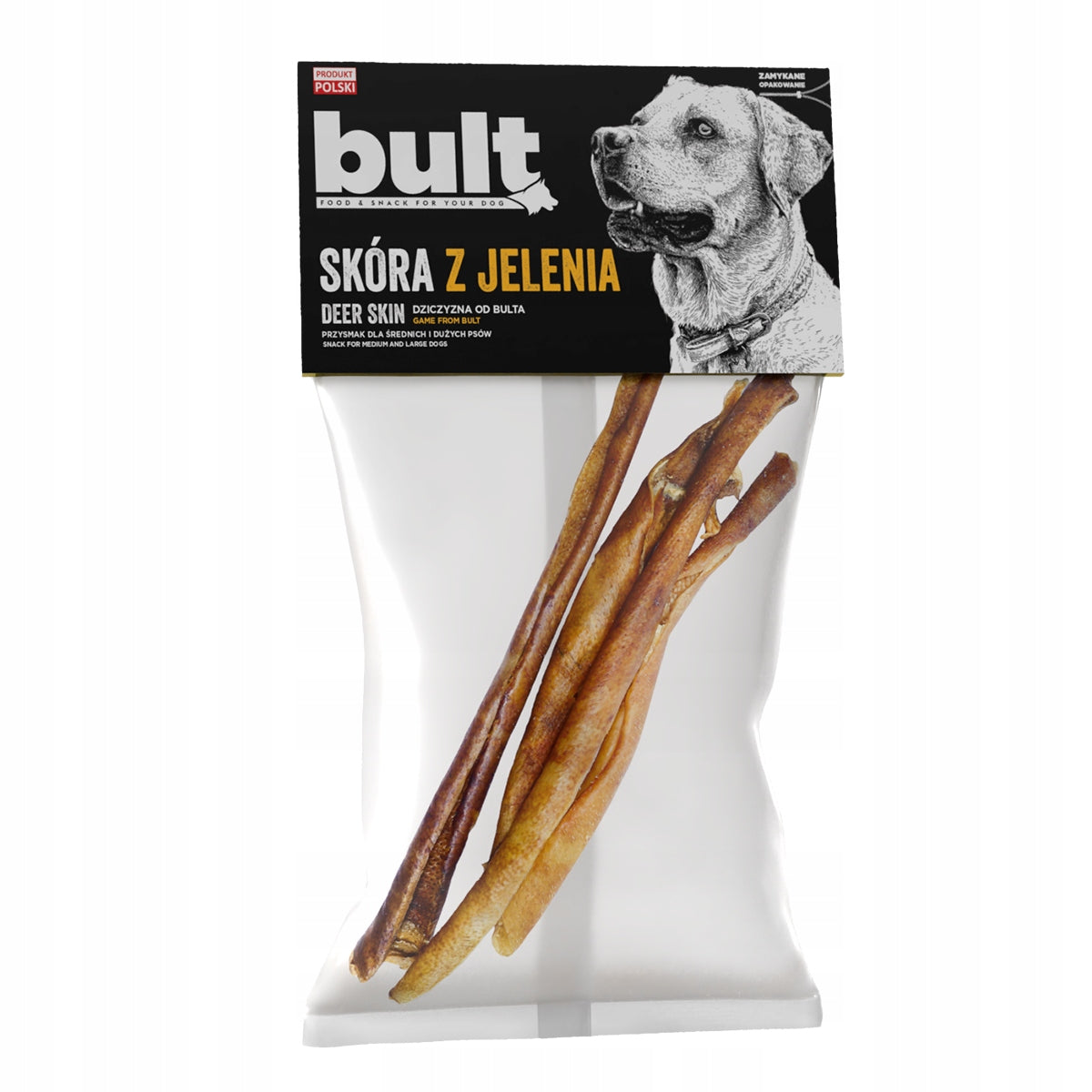 BULT natural dog teether deer skin 100g