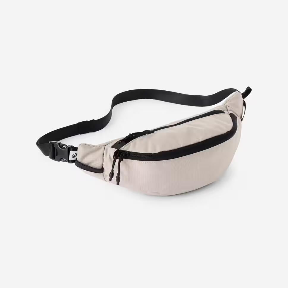 BUM BAG HIP 2 COMPARTMENTS TRAVEL ORGANIZER 2L TOURIST SACHET Color beige
