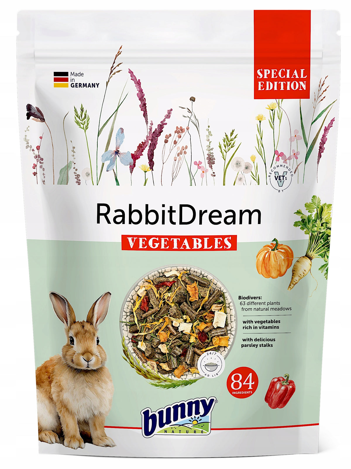 BUNNY NATURE Rabbit Dream Special Edition Vegetables 1,5kg rabbit food