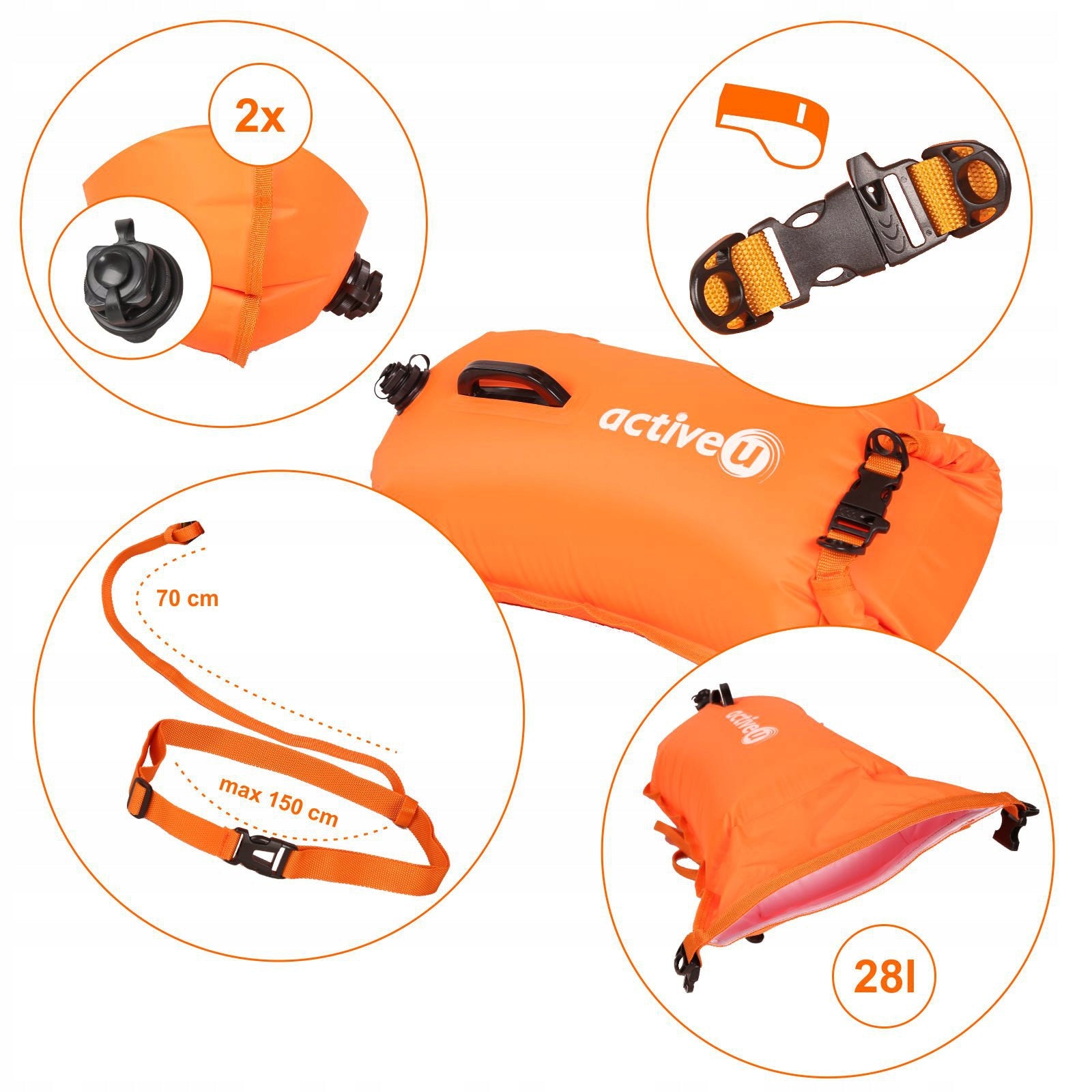 BUOY FOR SWIMMING BUOY SAFETY SWIMMING DRY POCKET AND WHISTLE Brand Activeu