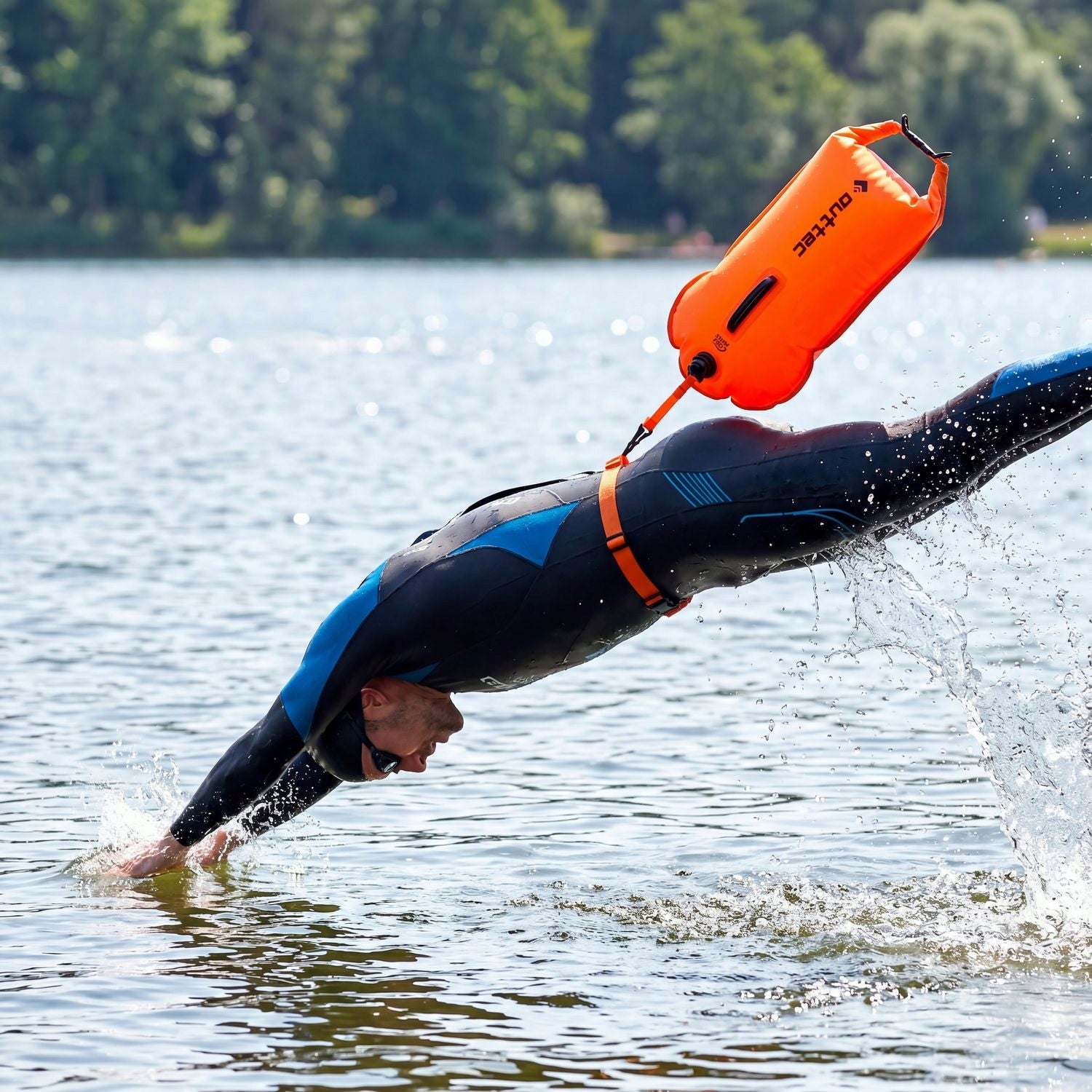 BUOY FOR SWIMMING SAFETY BUOY DRY BAG 28L 2IN1 OUTTEC Brand Outtec