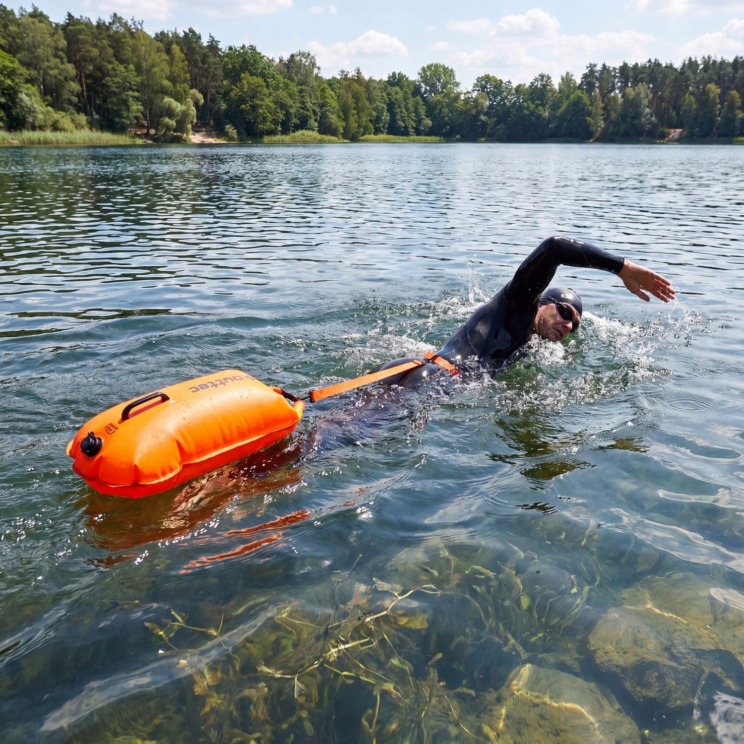 BUOY FOR SWIMMING SAFETY BUOY DRY BAG 28L 2IN1 OUTTEC Packaging status original