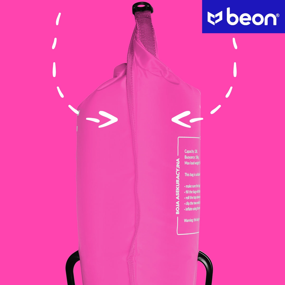 BUOY FOR SWIMMING SAFETY BUOY TRIATHLON TWO-CHAMBER PINK BEON Kind buoy