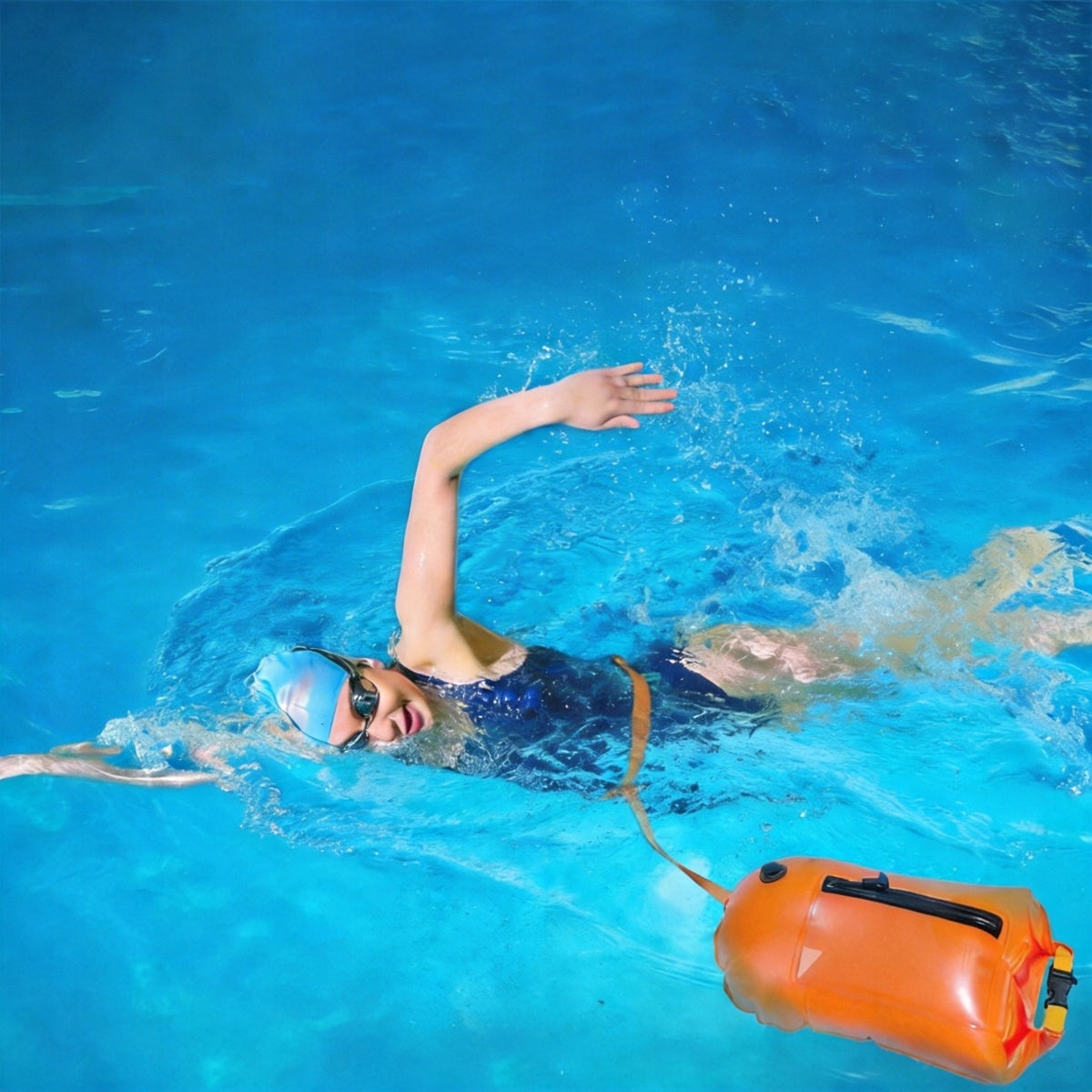 BUOY SAFETY BUOY FOR SWIMMING DRY POCKET INFLATABLE ADJUSTMENT Length 61.48 cm
