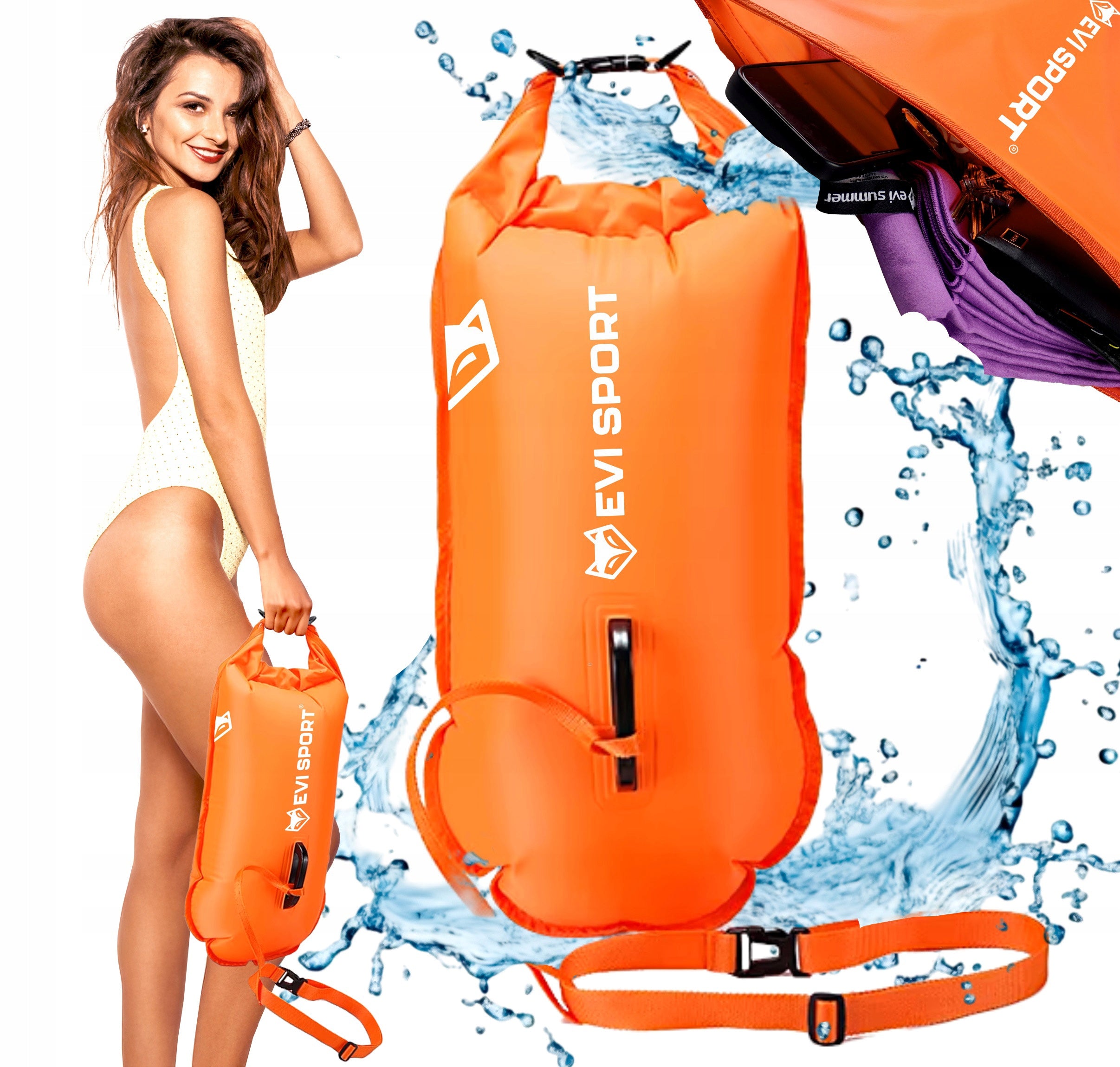 BUOY SAFETY BUOY FOR SWIMMING DRY POCKET INFLATABLE BOARD ADJUSTMENT