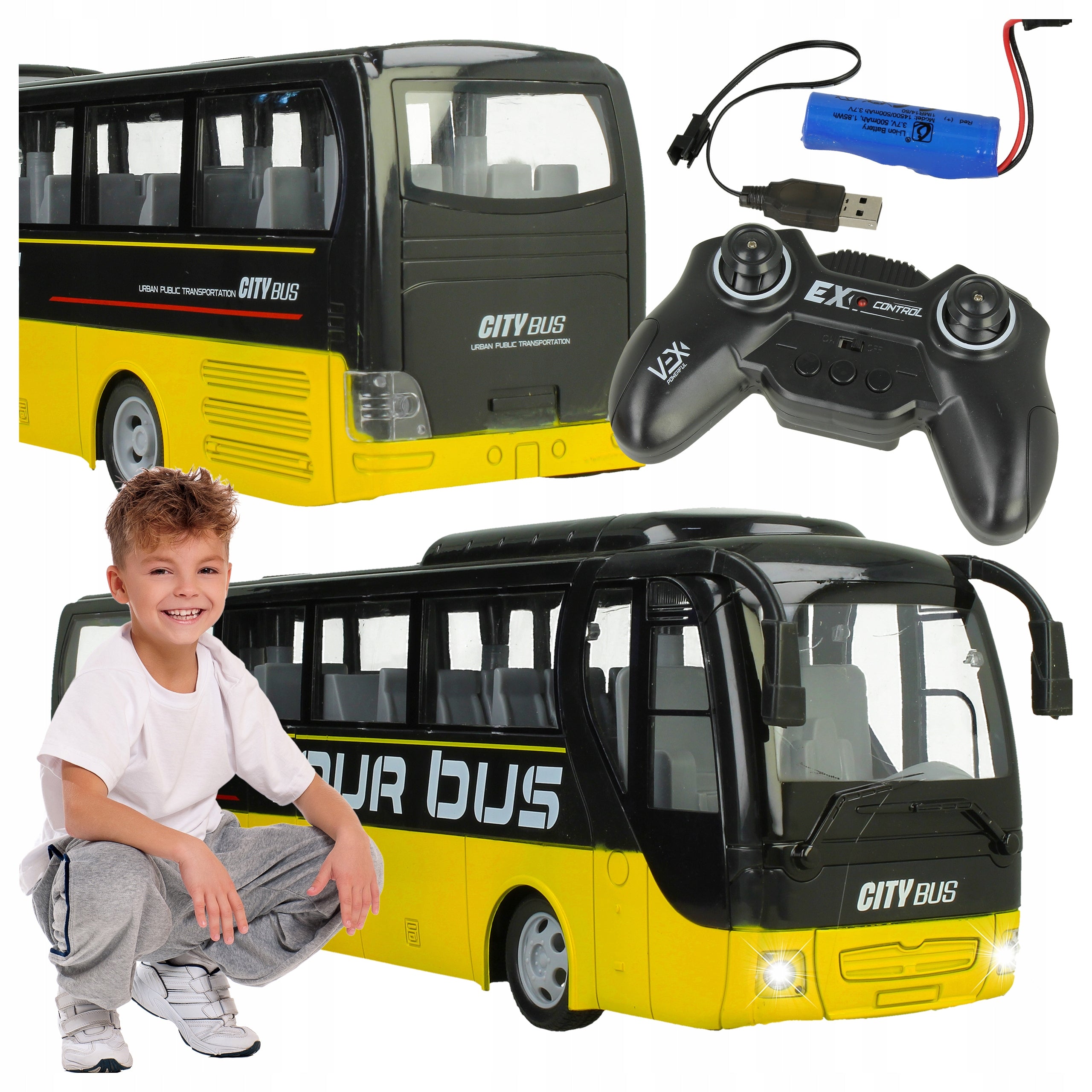BUS remote controlled LARGE Coach Children's car AUTO WITH REMOTE CONTROL Brand Allvo