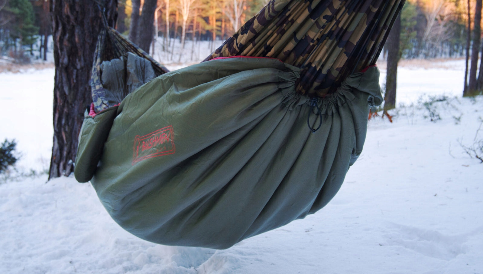 BUSHMEN EASY Under quilt 2,2m versatile hammock lining Manufacturer code EASY Under quilt 2,2m green/scarlet