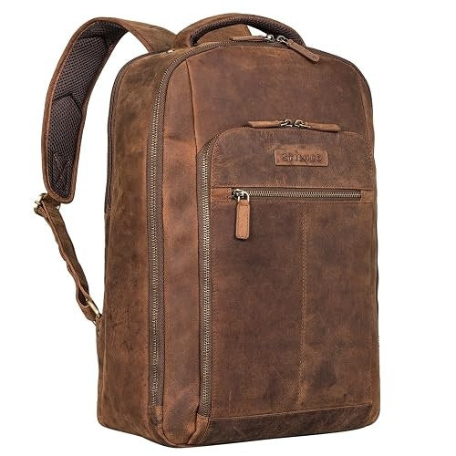 BUSINESS BACKPACK LEATHER GUSTAV VINTAGE WOMEN'S LAPTOP 15 6 INCH Brand no brand
