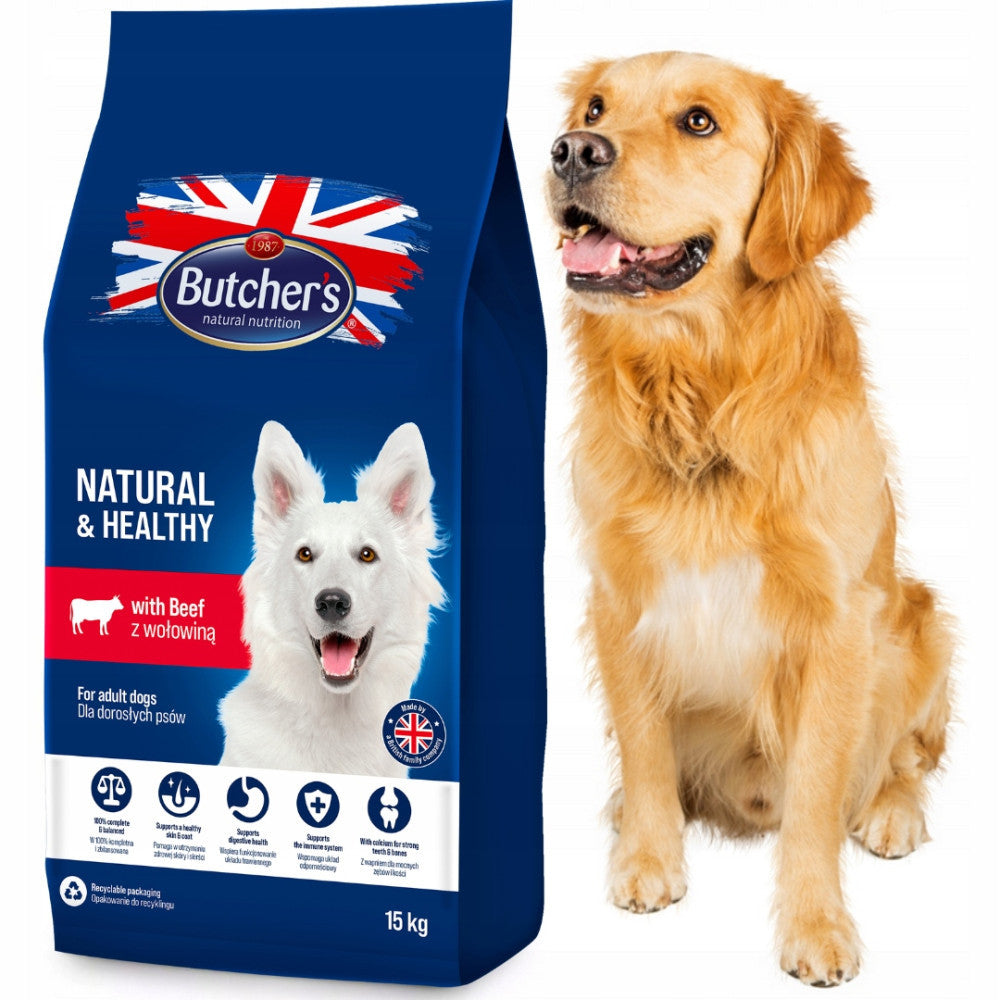BUTCHER'S Dry dog food 15kg with beef adult dogs of all breeds Packaging status original