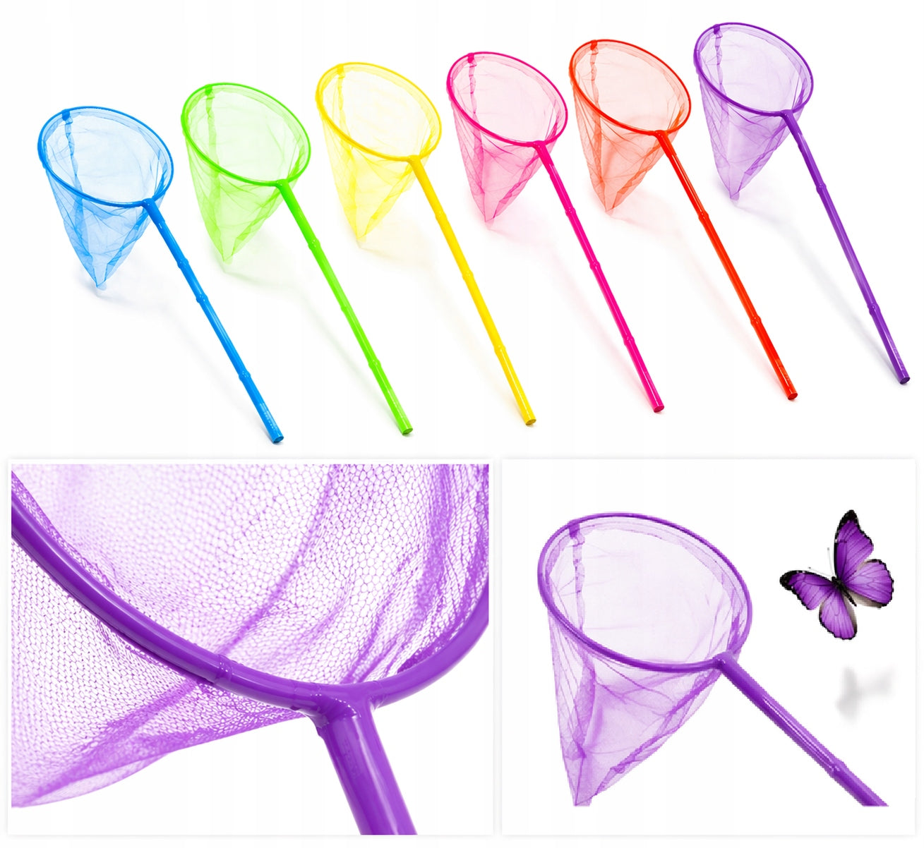 BUTTERFLY NET COLORFUL INSECTS FOR CATCHING FISH LANDING NET Manufacturer code MK0800