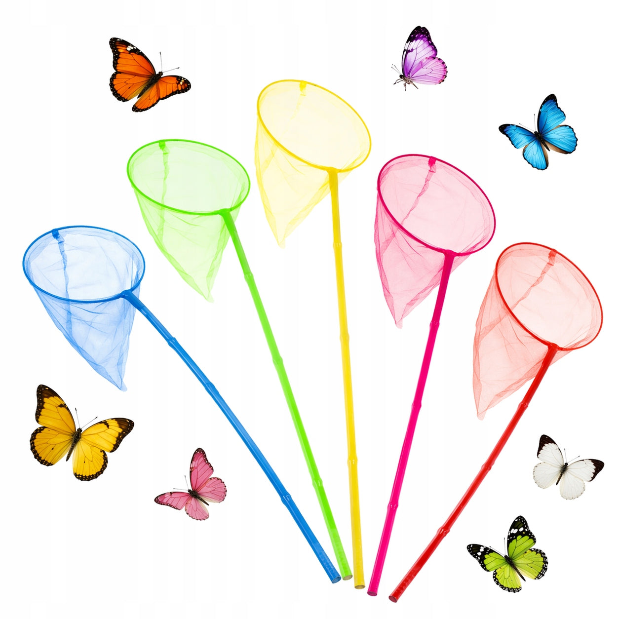 BUTTERFLY NET COLORFUL INSECTS FOR CATCHING FISH LANDING NET