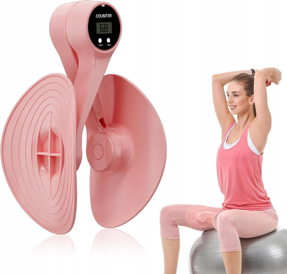 BUTTOCK HIP TRAINER FOR WOMEN FITNESS GYM SOLID PINK