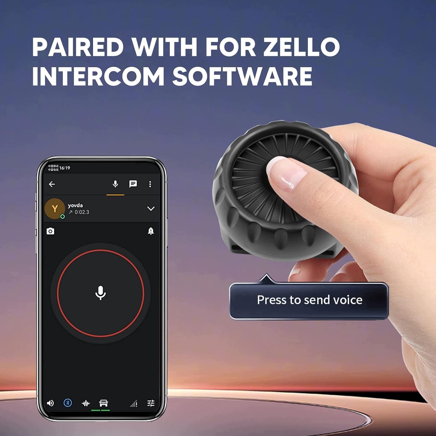 BUTTON PTT BLUETOOTH 5.0 ZELLO MOTORCYCLE WATERPROOF IP67 Customs tariff code 85176200