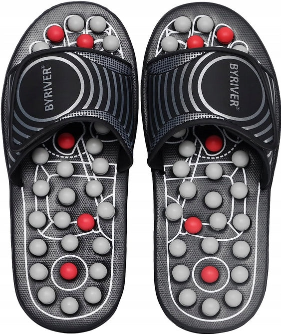 BYRIVER Foot massage shoes acupressure, size L 43-44 black Medical device no