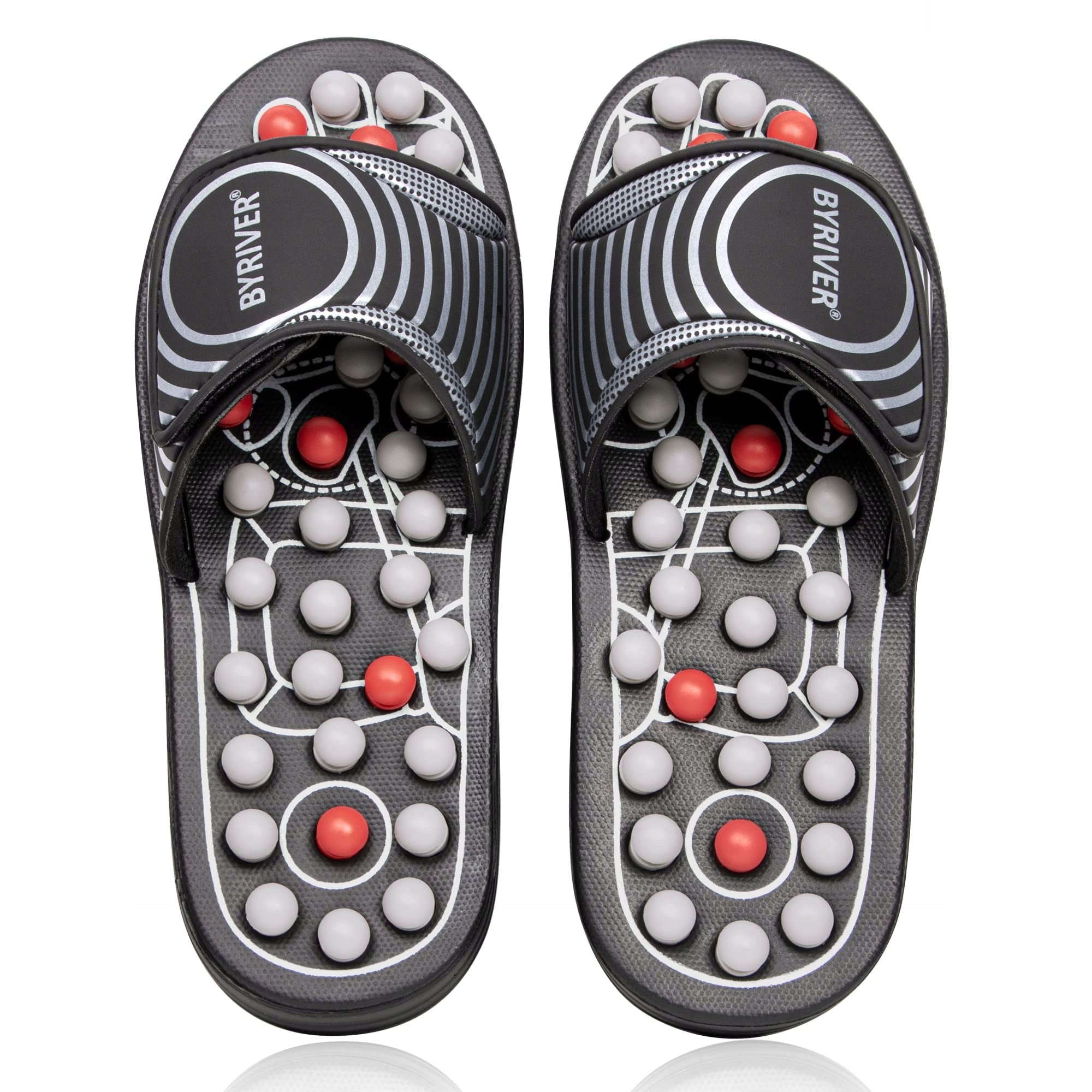 BYRIVER Foot massage shoes acupressure, size L 43-44 black