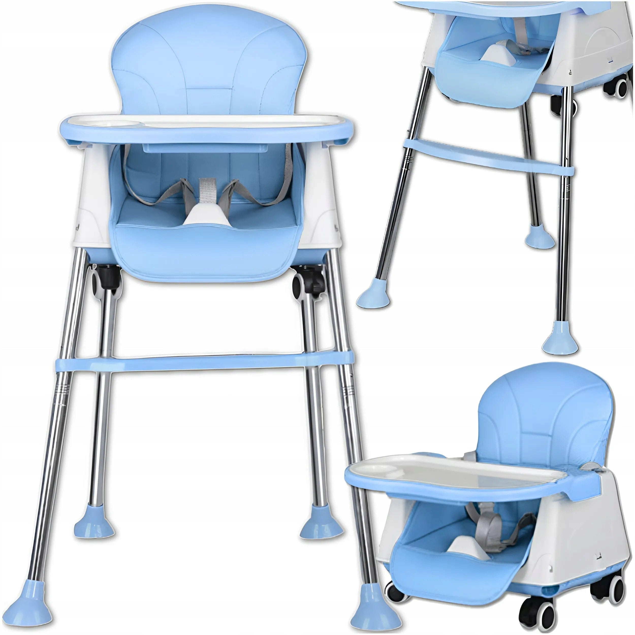 Baby Feeding Chair 3in1 Tray Seat Adjustable Blue