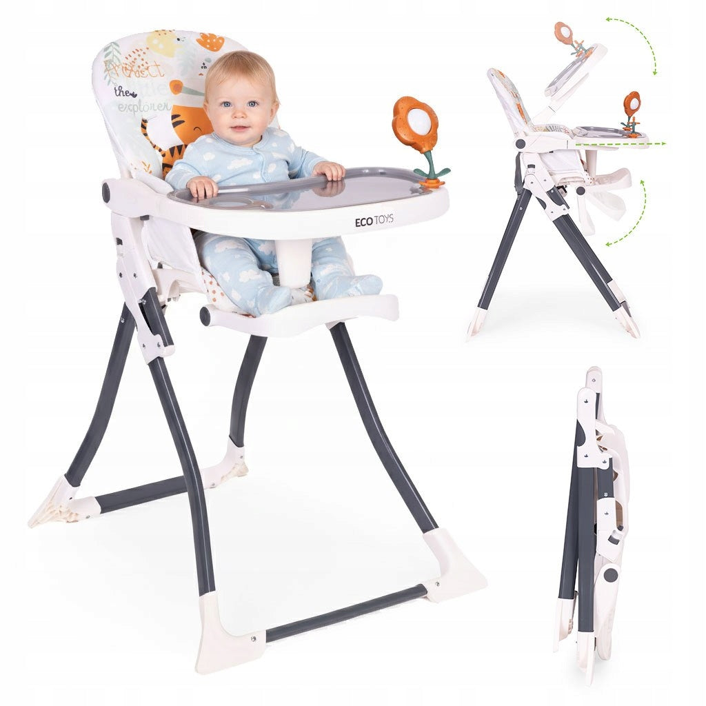 Baby Feeding Chair 6-36 Months Folding Adjustable Tray Belts Packaging status original