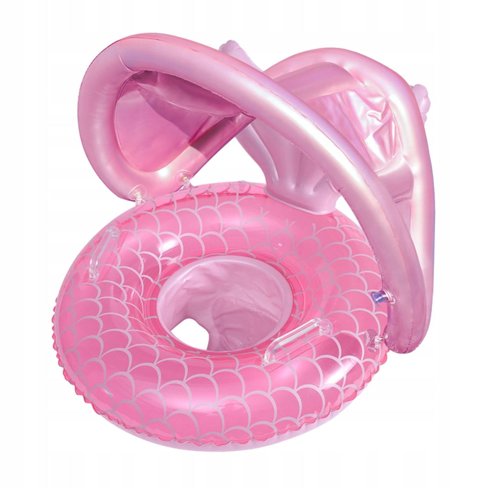 Baby Float PVC with Canopy Swim Trainer Bathtub Detachable Swimming Pink Brand no brand