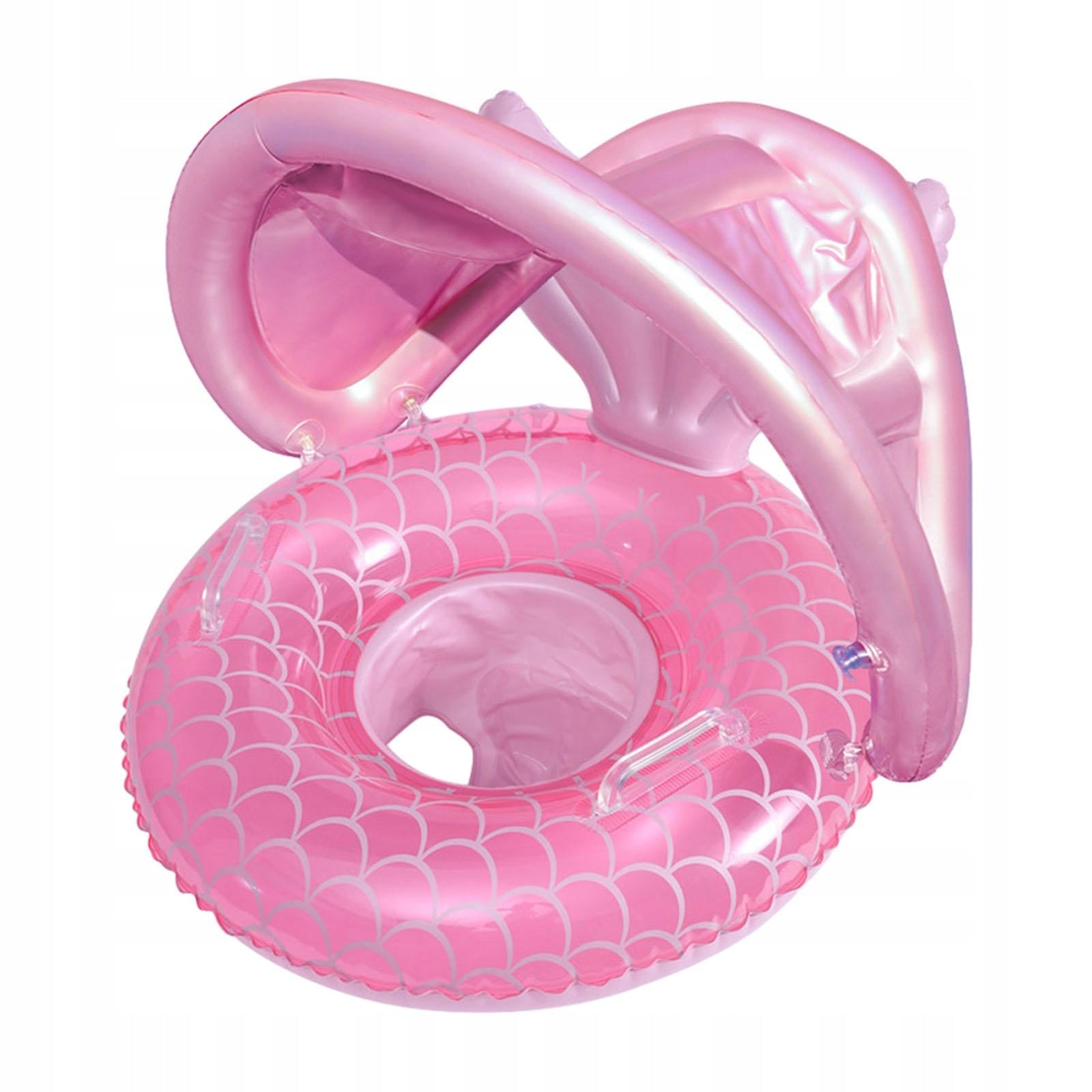 Baby Float PVC with Canopy Swim Trainer Bathtub Detachable Swimming Pink Packaging status original