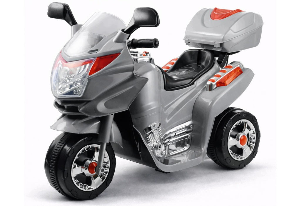 Baby Gift Silver 6V Electric Motorcycle With Gel Battery Brand LEAN Toys