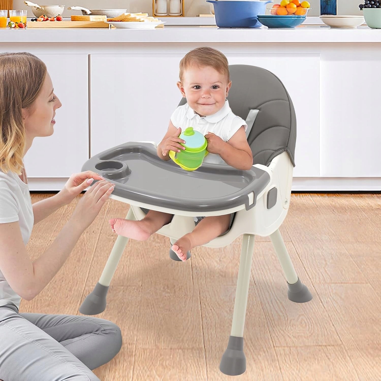 Baby Highchair 6 in 1 on Rocker Wheels Adjustable Packaging status original