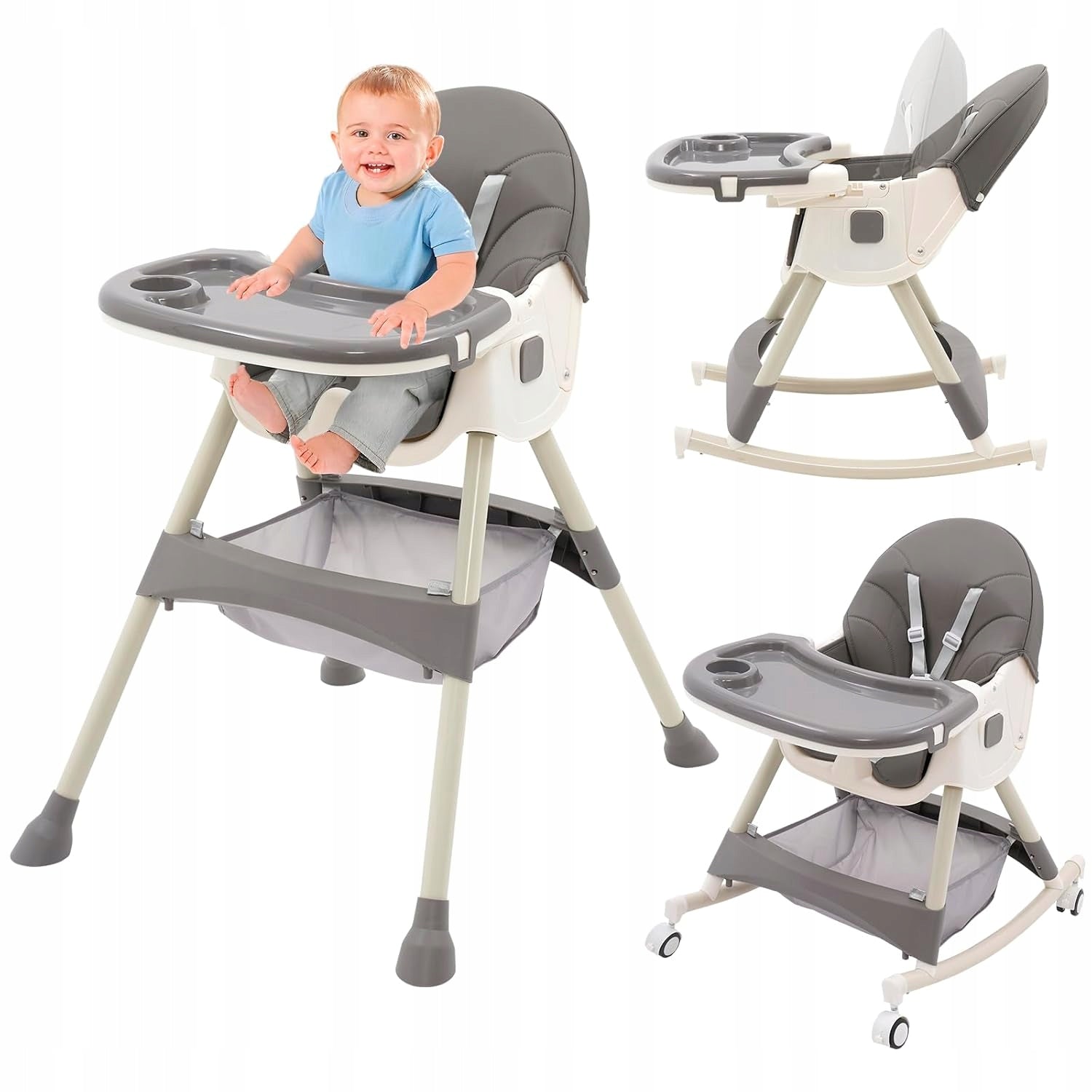 Baby Highchair 6 in 1 on Rocker Wheels Adjustable