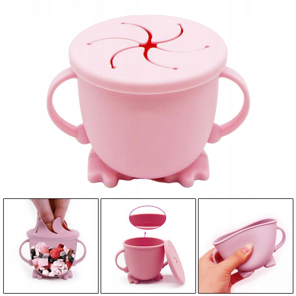 Baby Infant Learning Feeding Food Bowl Cup with Handle Silicone 150ml Pink Product weight with unit packaging 0.1 kg