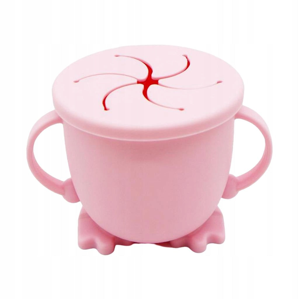 Baby Infant Learning Feeding Food Bowl Cup with Handle Silicone 150ml Pink