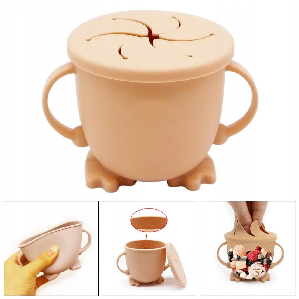 Baby Infant Learning Feeding Food Bowl Cup with Handle Silicone 150ml Sand Product weight with unit packaging 0.102 kg