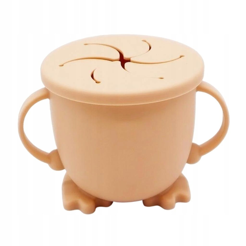 Baby Infant Learning Feeding Food Bowl Cup with Handle Silicone 150ml Sand