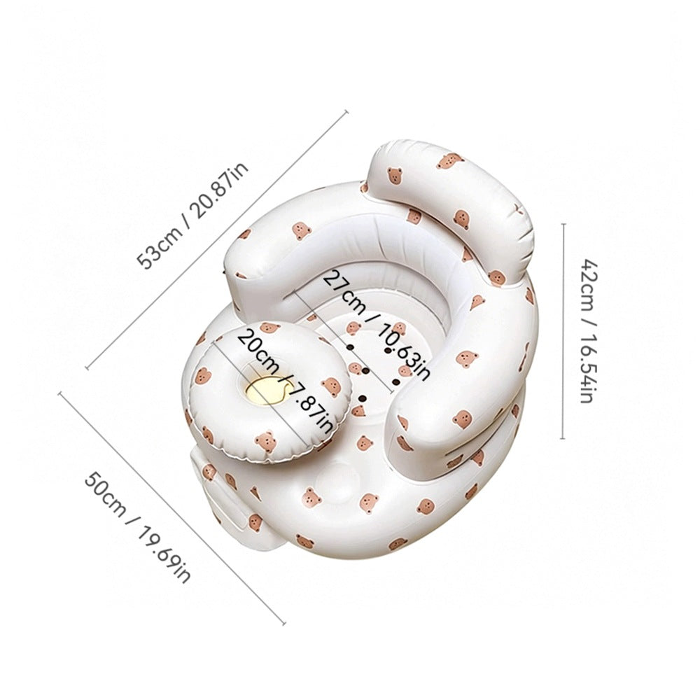 Baby Inflatable Highchair For Learning To Sit Feeding With Backrest Color white