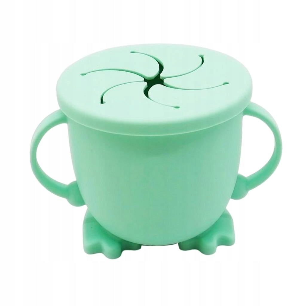 Baby Kids Toddler With Lid Snack Bowl Spring Green