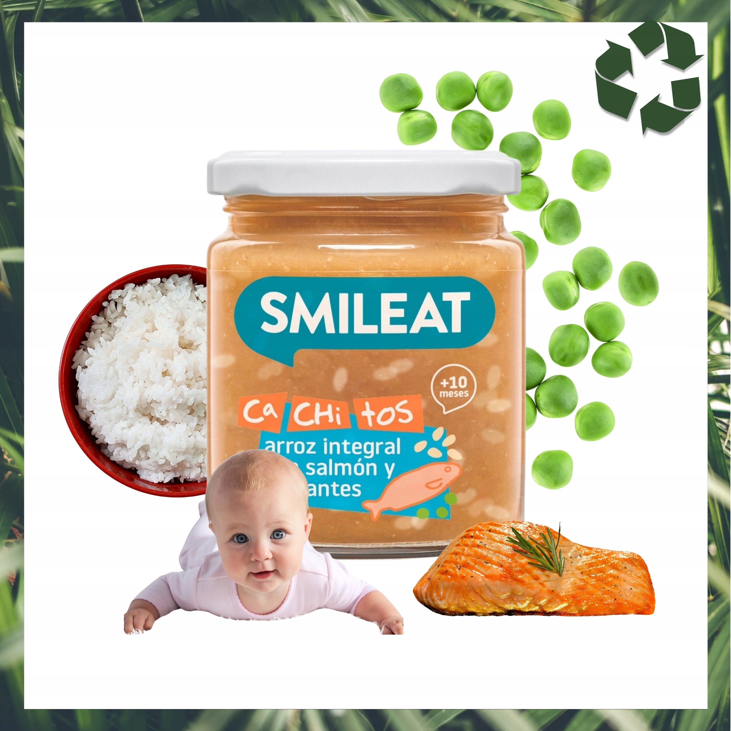 Baby Lunch Bio Peas With Salmon Organic Jar 230 G Smileat EAN (GTIN) 8437017636458