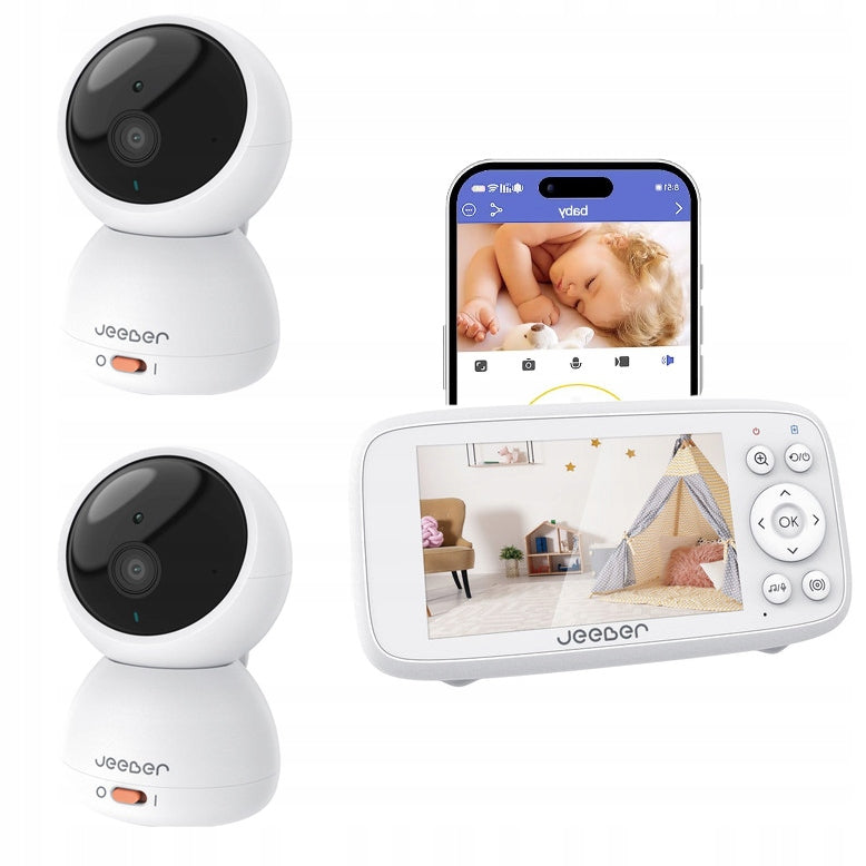 Baby Monitor 2x Camera 4" WiFi IR VOX Temperature Monitor