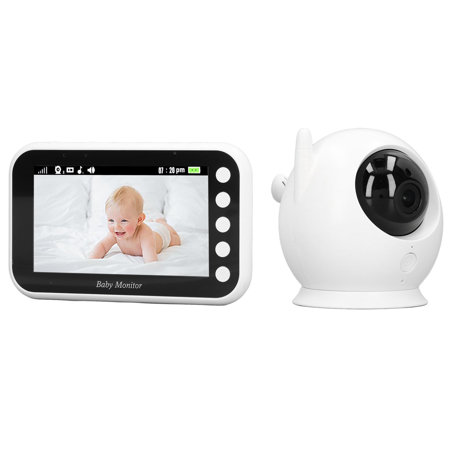 Baby Monitor 360 Degree Rotation 4.3 Inch LCD Screen 8 Lullabies In YG Kind other