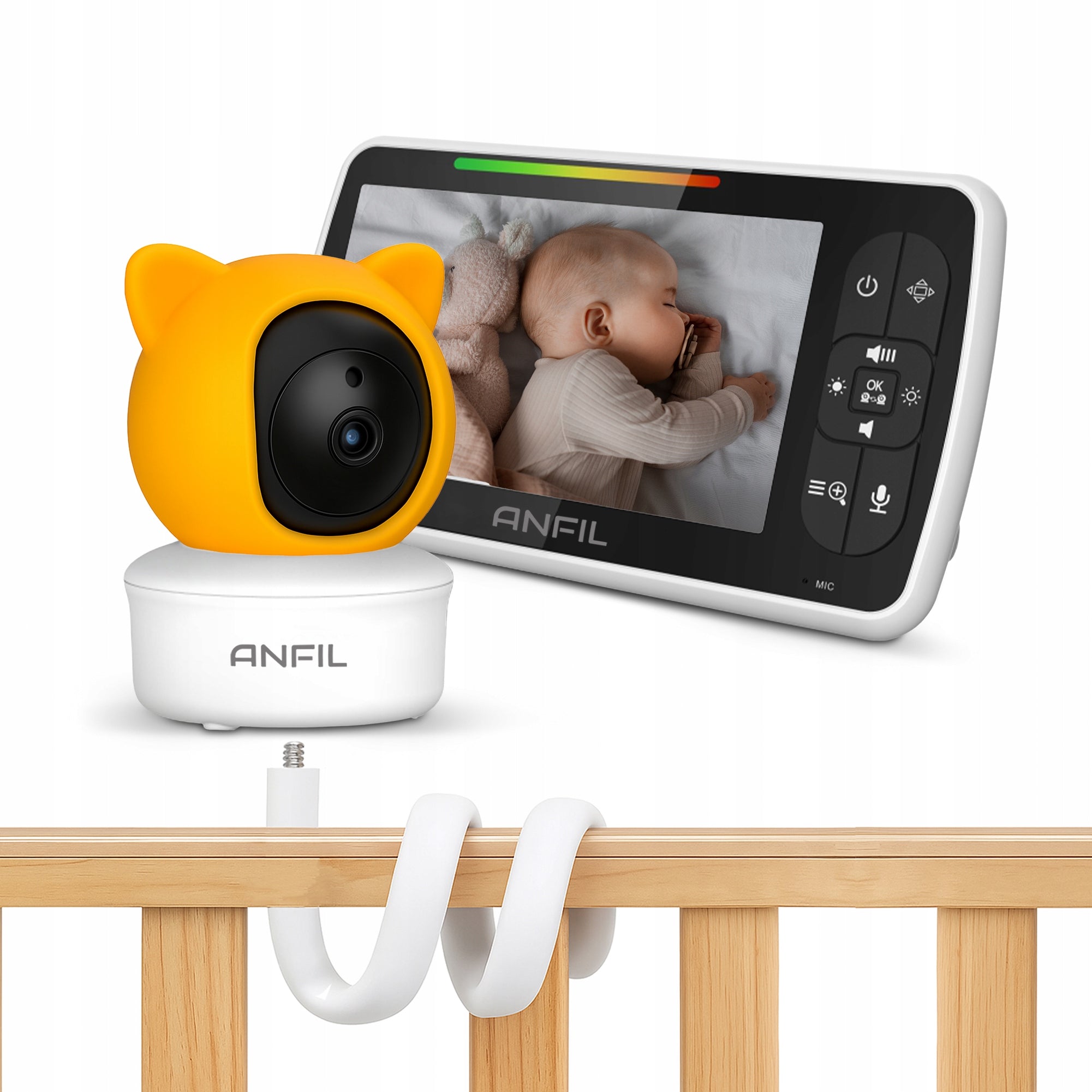 Baby Monitor ANFIL with Camera 5 Inch Two-Way Audio-Night Vision-VOX Mode