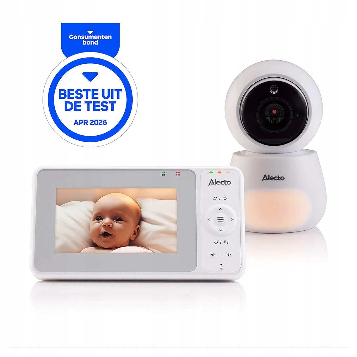 Baby Monitor Alecto with Camera, 4,3-Inch Display White Manufacturer code DVM2043