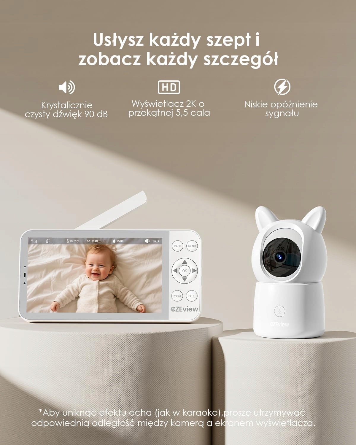 Baby Monitor CZEview 5.5 2K HD Night Camera Music Manufacturer code ZY-BY6
